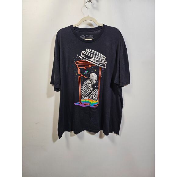 Into The AM T-Shirt Size 4XL Skeleton In A Bottle Graphic T Shirt Rainbow Festiv - Picture 1 of 11
